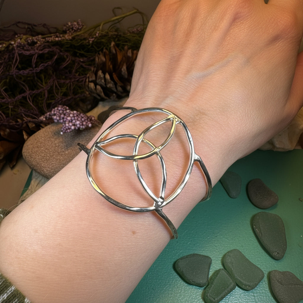 Trinity Knot Bracelet, Celtic Jewelry, Irish Jewelry, Scottish Jewelry, Cuff Bracelet, Anniversary Gift, Norse Jewelry, Ireland Gift