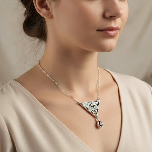 Kells Celtic Birds Necklace in Sterling Silver