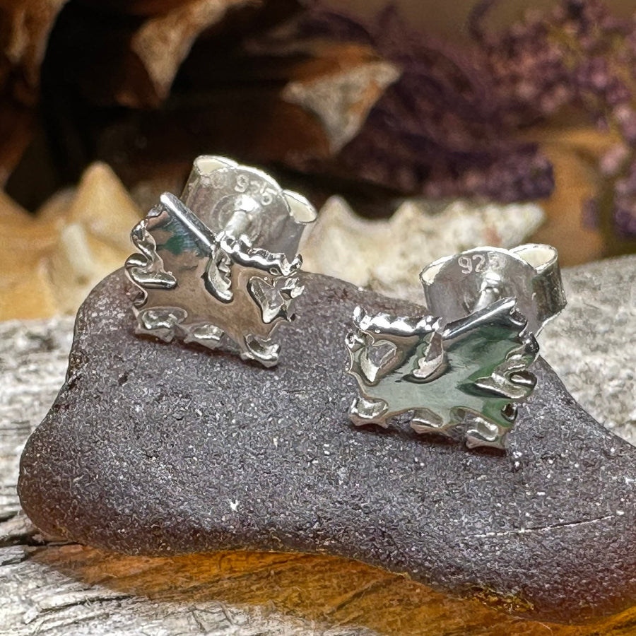 Welsh Dragon Stud Earrings, Dragon Earrings, Wales Gift, Gift for Her, Celtic Dragon, Silver Studs, Sister Gift, Fantasy Earrings, Wife Gift