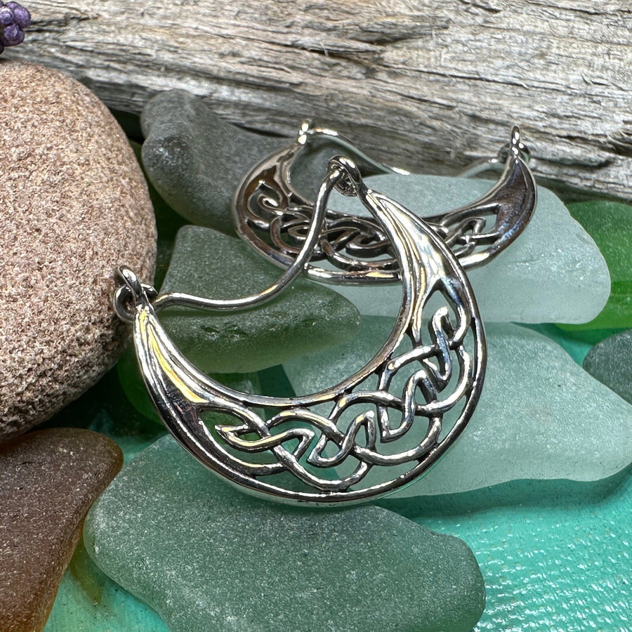 Celtic Hoop Earrings, Irish Jewelry, Scottish Earrings, Mom Gift, Sister Gift, Scotland Jewelry, Anniversary Gift, Graduation Gift