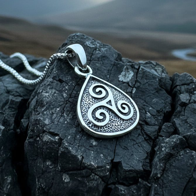 Celtic Triple Spiral Necklace