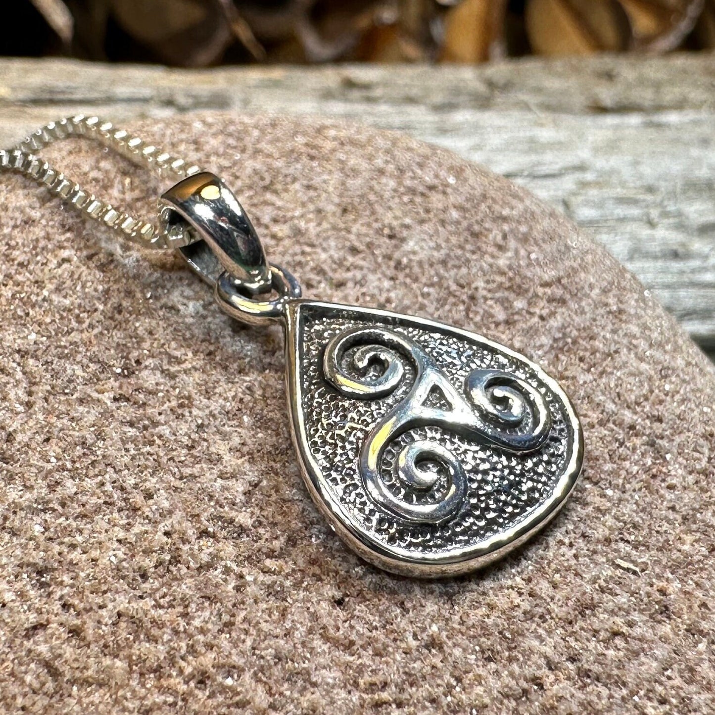 Celtic Triple Spiral Necklace