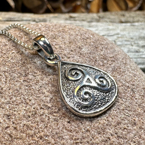 Load image into Gallery viewer, Celtic Triple Spiral Necklace
