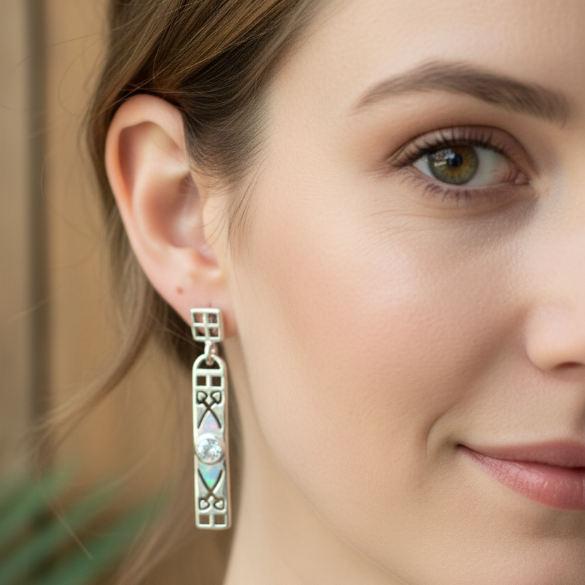 Scottish Art Deco Women’s Earrings in Sterling Silver