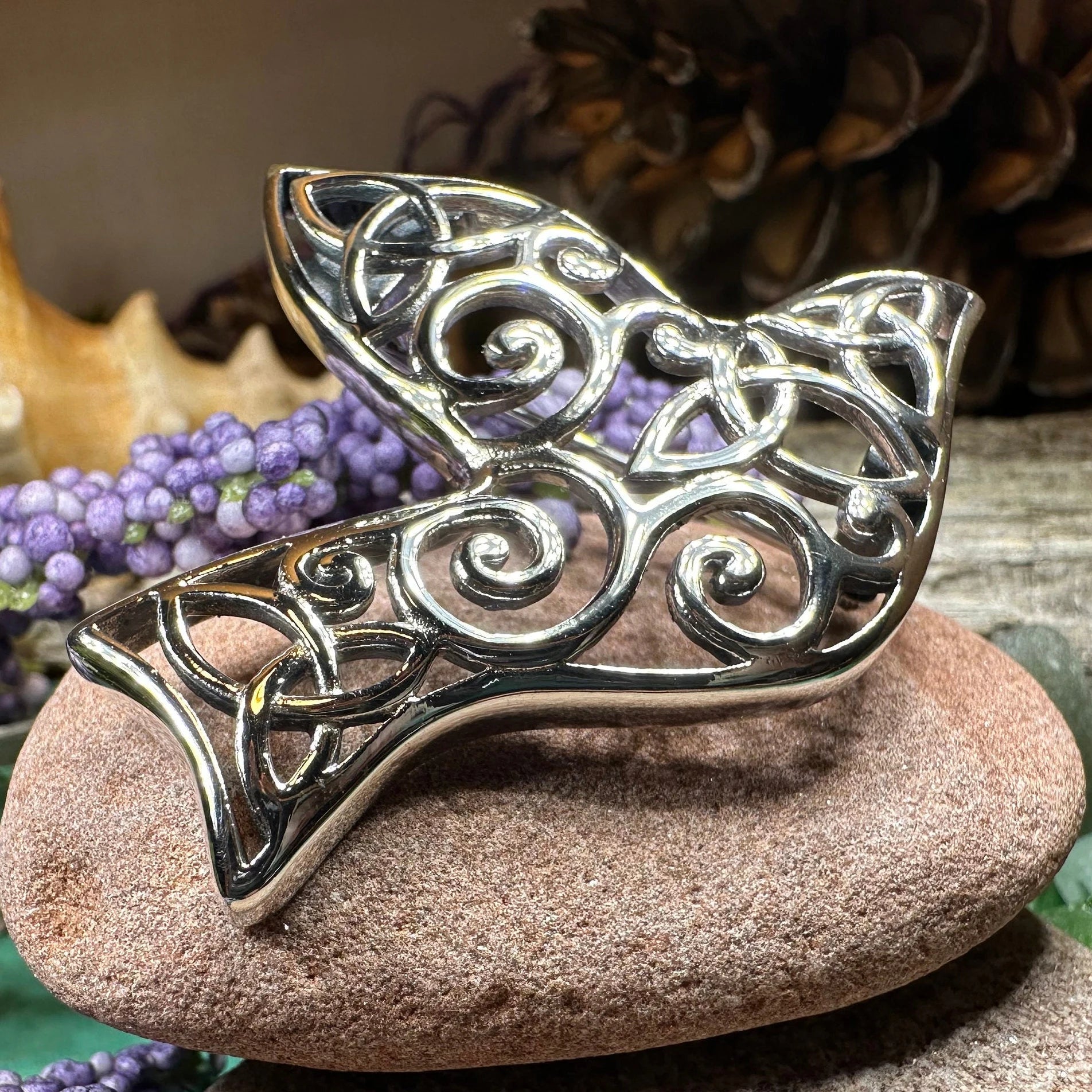 Iona Dove Trinity Knot Brooch — view 5