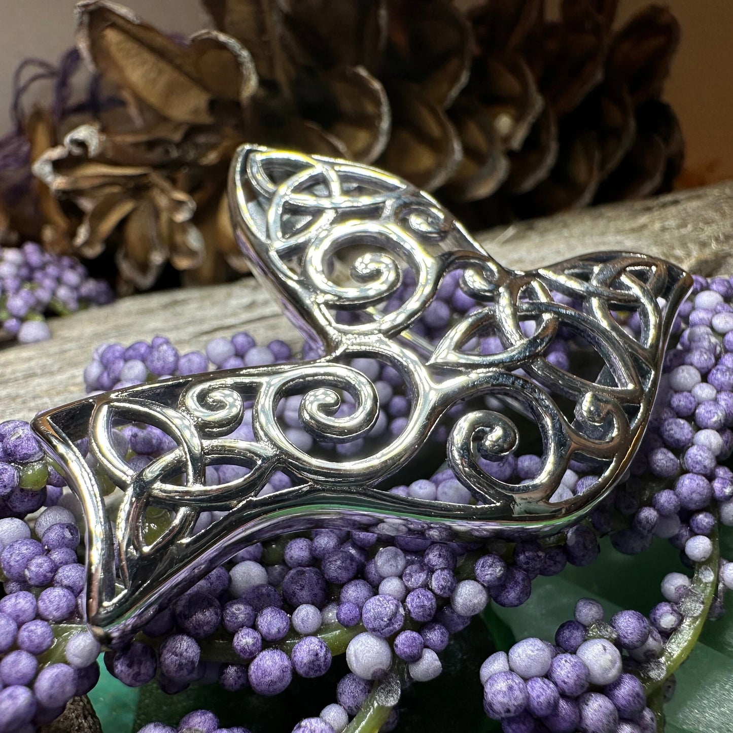 Iona Dove Trinity Knot Brooch — view 2