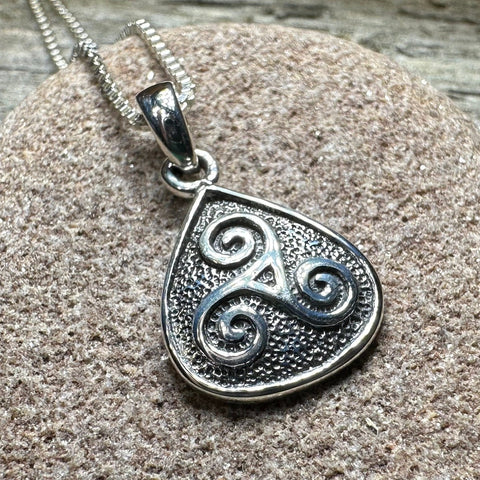 Load image into Gallery viewer, Celtic Triple Spiral Necklace
