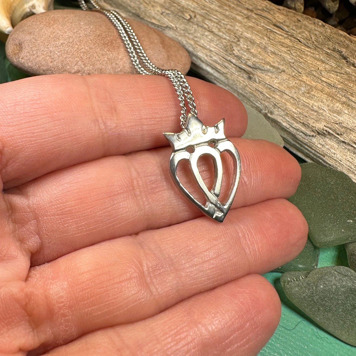Two Hearts Luckenbooth Necklace - Handmade in Scotland — view 5
