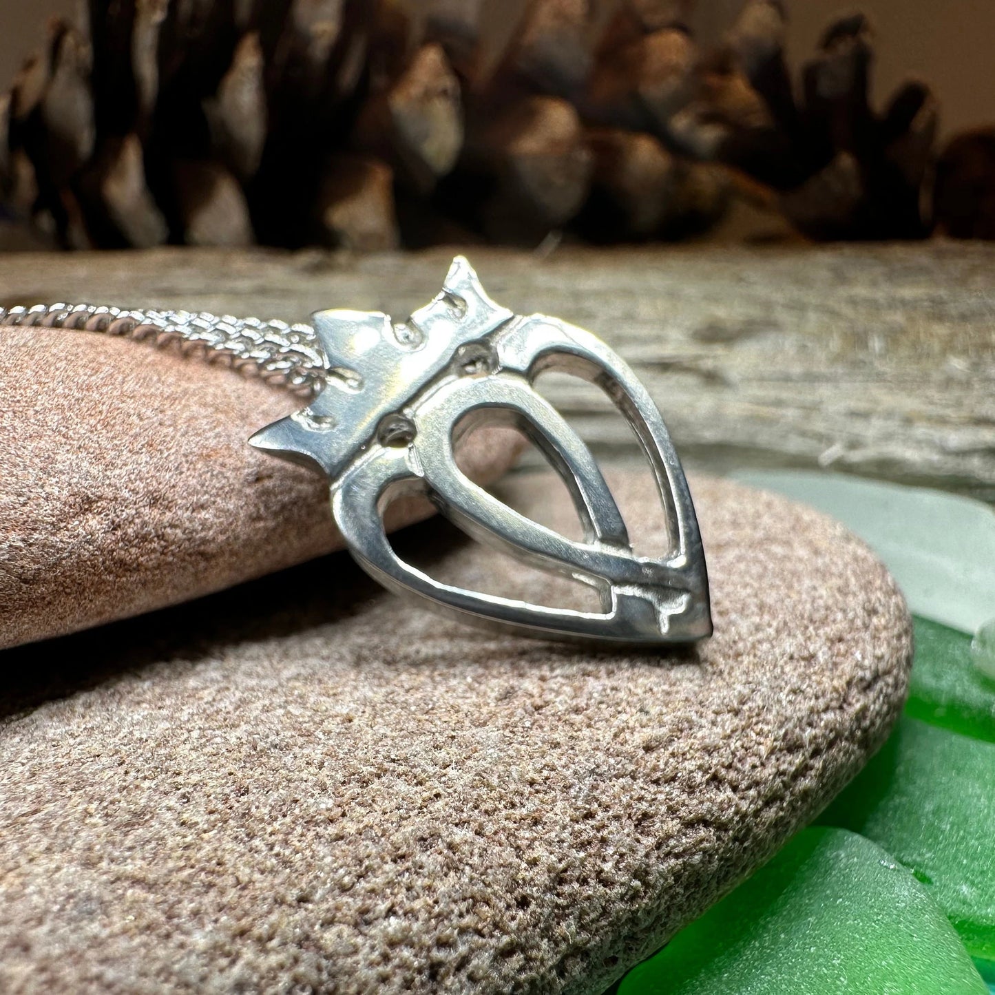 Two Hearts Luckenbooth Necklace - Handmade in Scotland — view 7