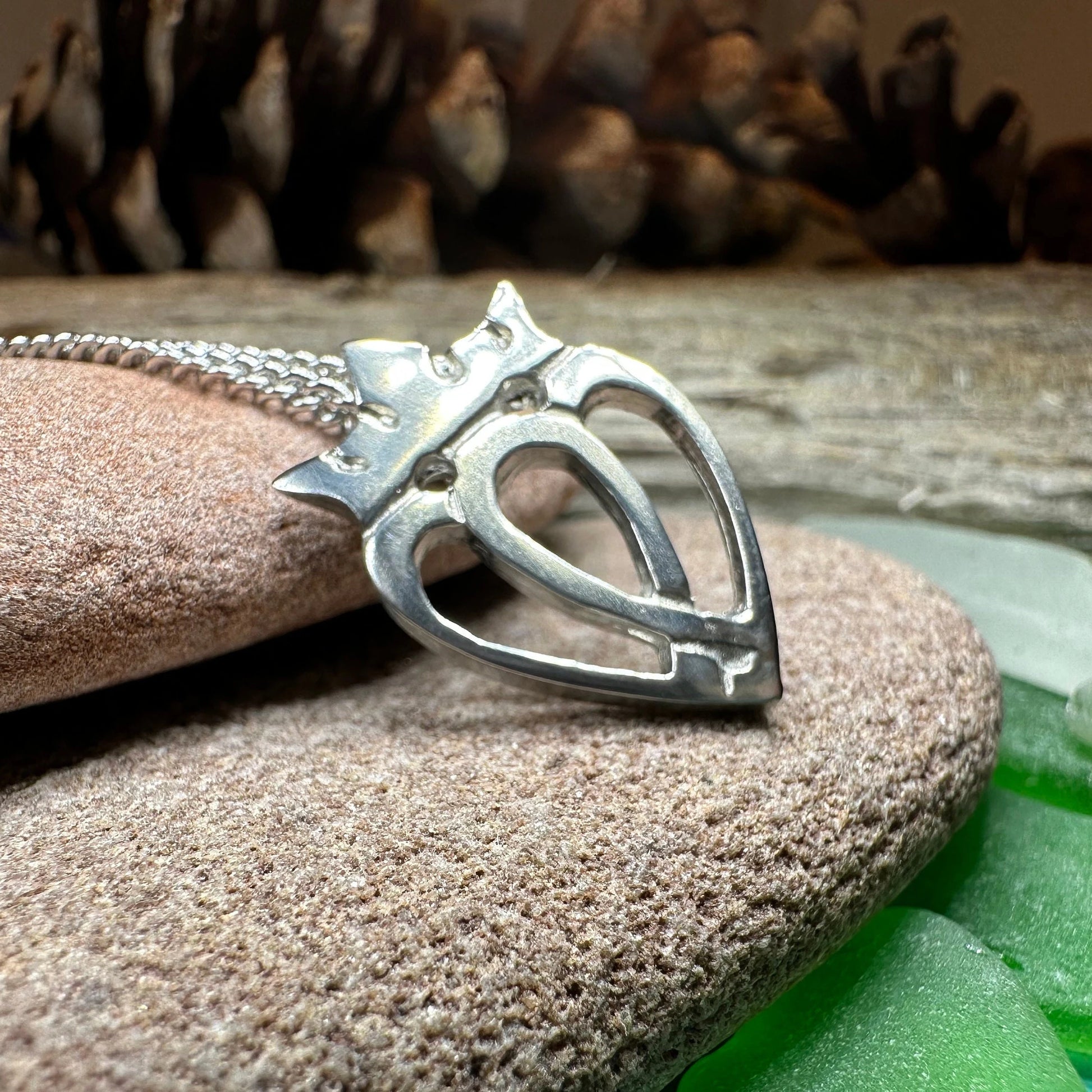 Two Hearts Luckenbooth Necklace - Handmade in Scotland — view 7