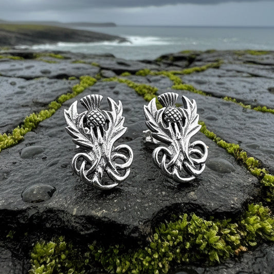 Thistle Earrings, Flower Jewelry, Scotland Jewelry, Celtic Jewelry, Graduation Gift, Anniversary Gift, Silver Stud Earrings, Post Earrings