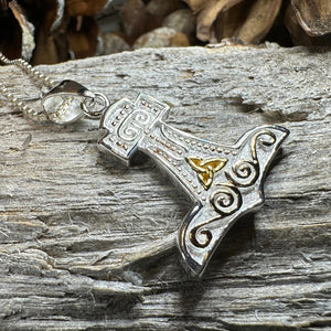 Thor's Hammer Necklace, Norse Necklace, Viking Jewelry, Celtic Knot Jewelry, Celtic Jewelry, Mjöllnir Pendant, Anniversary Gift, Dad Gift