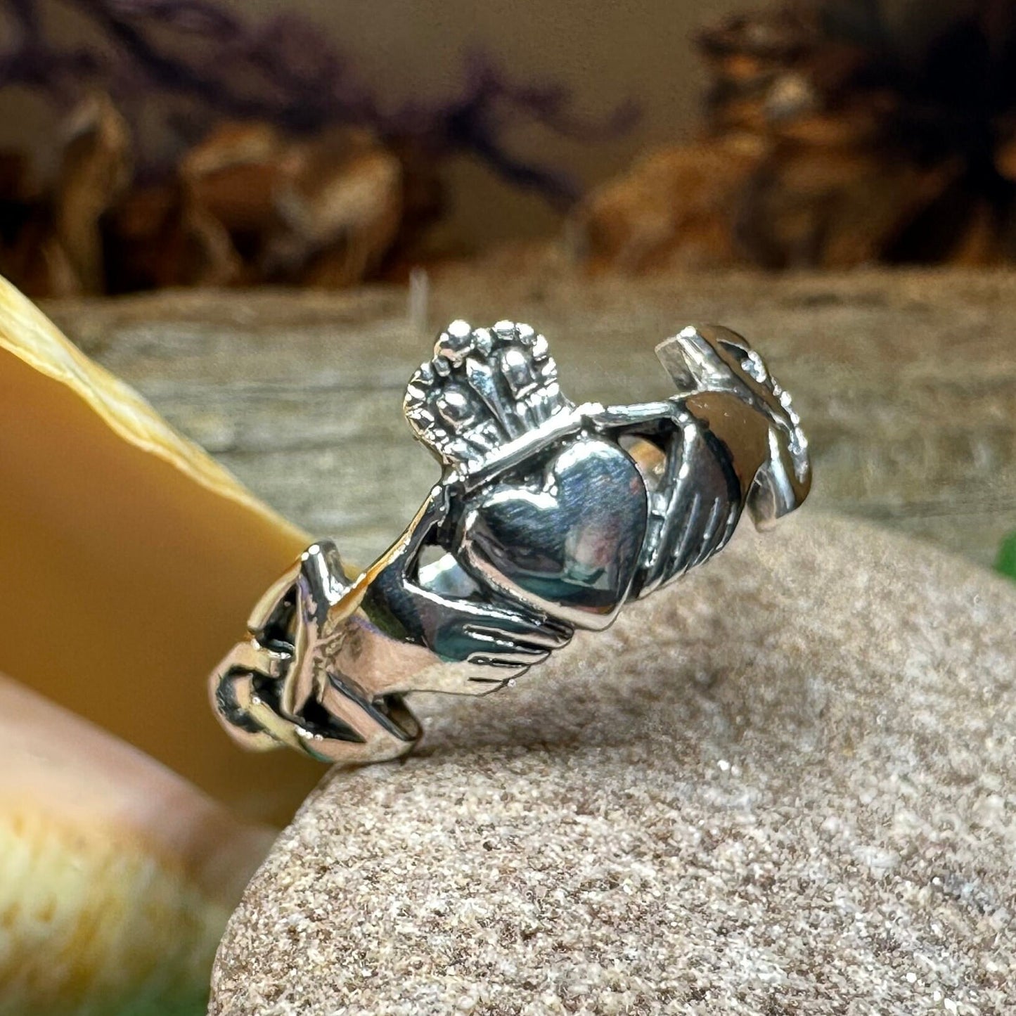Finnea Irish Claddagh Ring in Sterling Silver — view 5
