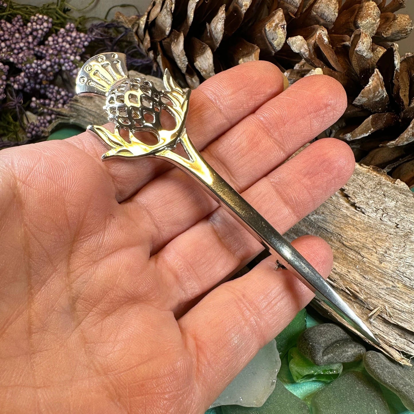Dalwhinnie Thistle Kilt Pin - Handmade in Scotland — view 6