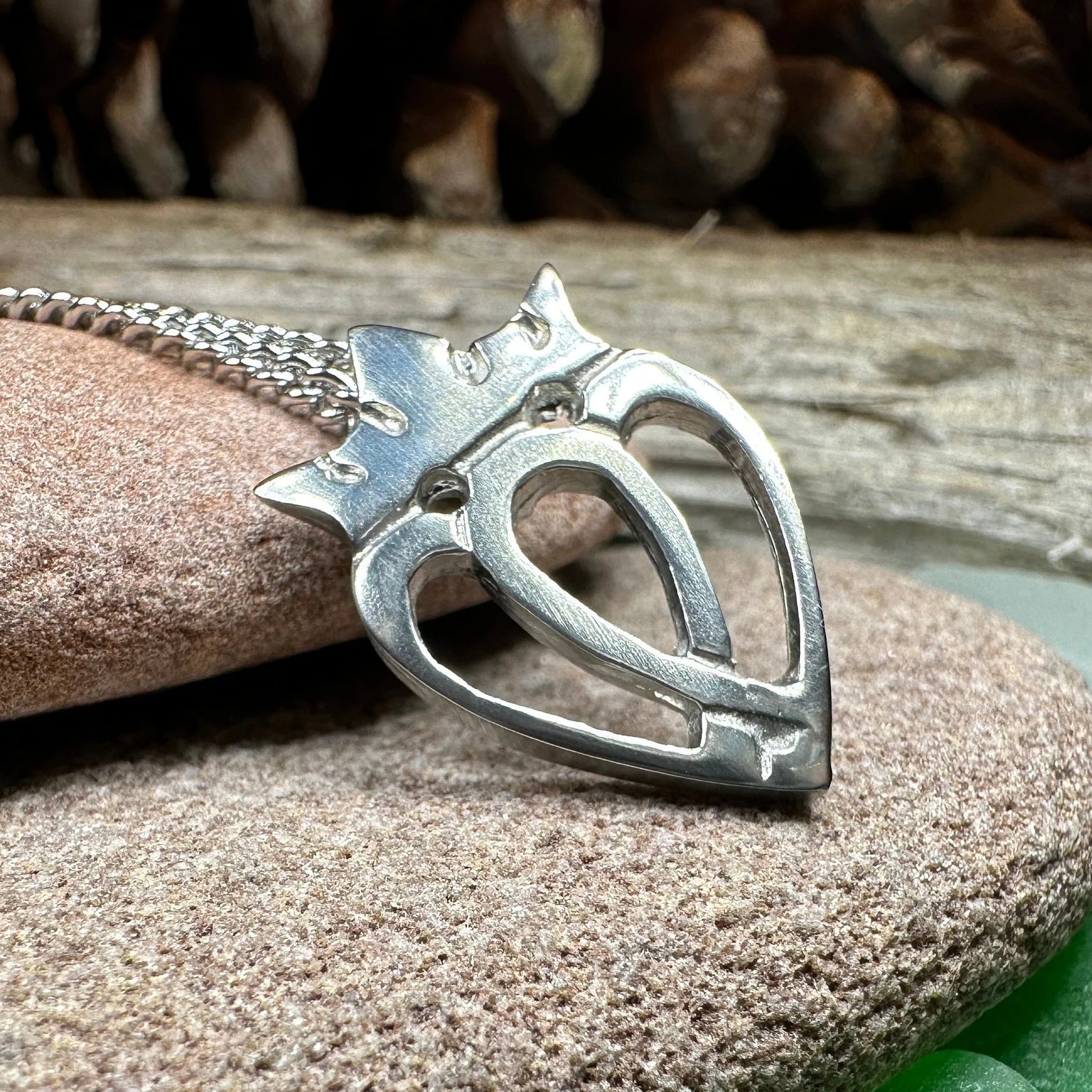 Two Hearts Luckenbooth Necklace - Handmade in Scotland — view 4