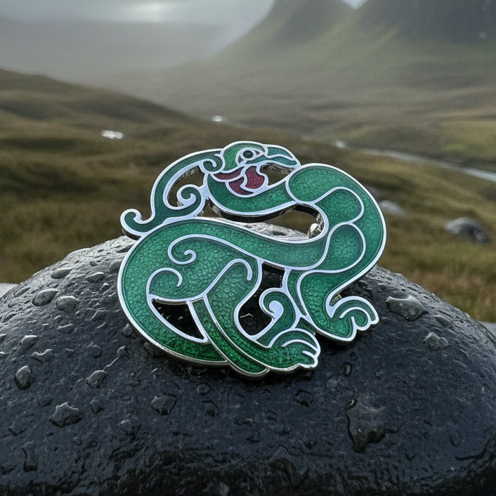 Celtic Bird Brooch, Bird Jewelry, Celtic Pin, Enamel Pin, Ireland Gift, Celtic Brooch, Norse Jewelry Gift, Pagan Brooch, LARP Jewelry