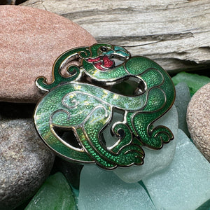 Celtic Bird Brooch, Bird Jewelry, Celtic Pin, Enamel Pin, Ireland Gift, Celtic Brooch, Norse Jewelry Gift, Pagan Brooch, LARP Jewelry