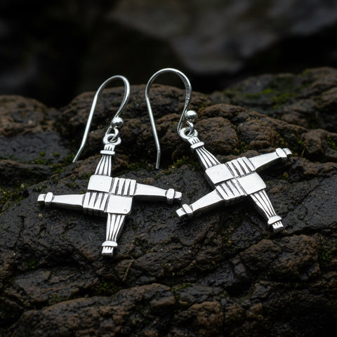 Load image into Gallery viewer, Saint Brigid's Cross Earrings, Irish Jewelry, Gift for Her, Bride Gift, Saint Brigit, Wiccan Jewelry, St. Bridget's Cross, Spiritual Jewelry
