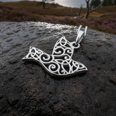 Load image into Gallery viewer, Trinity Knot Dove of Peace Necklace
