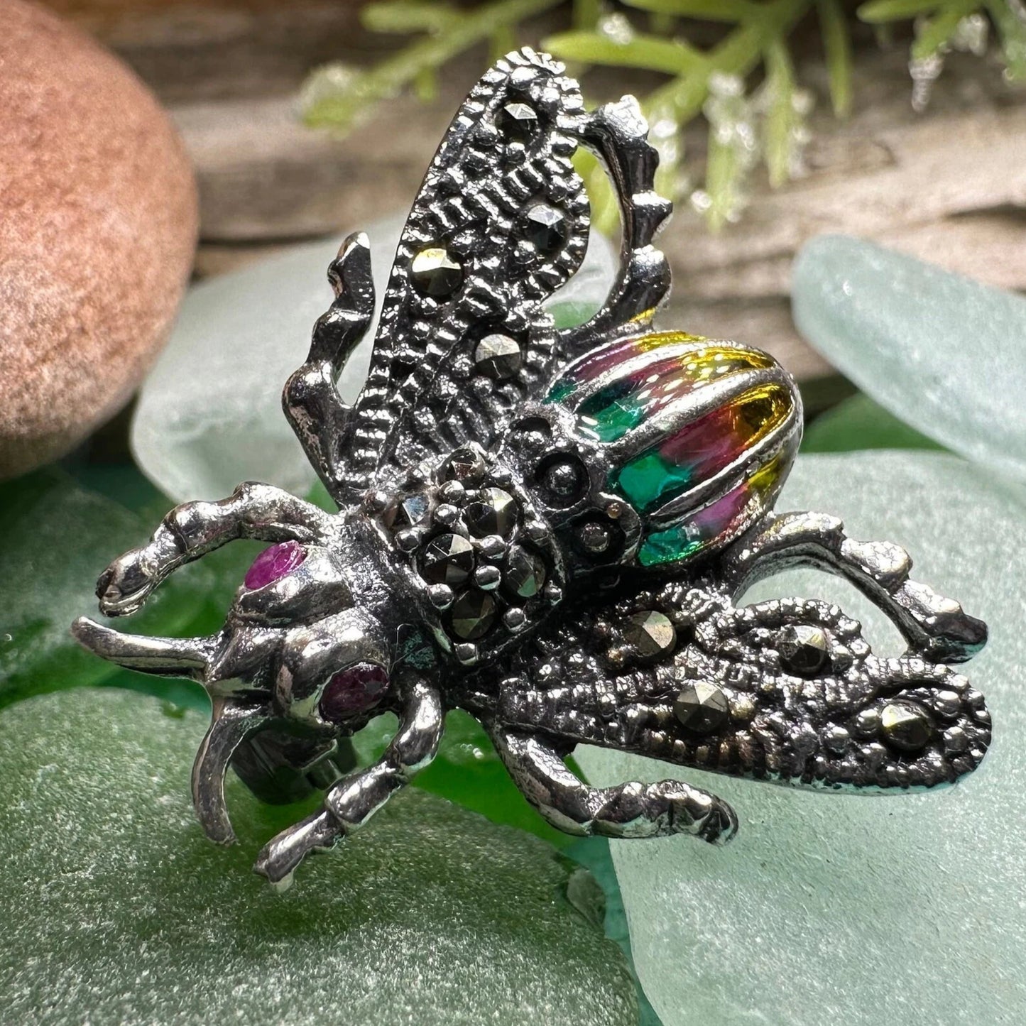 Marcasite Bee Pin in sterling silver
