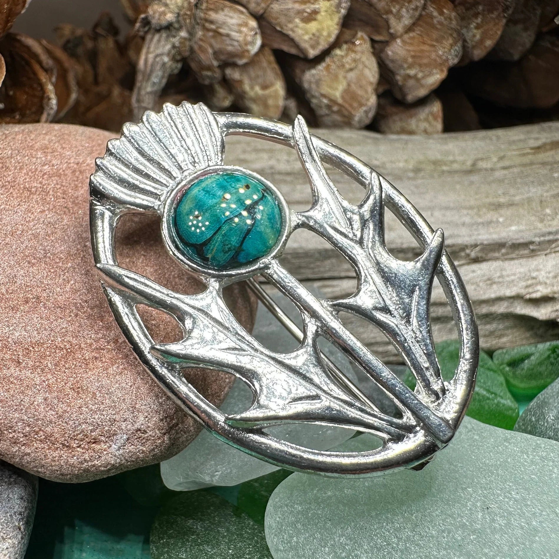 Scottish Heathergems Thistle Brooch - Handmade in Scotland — view 8