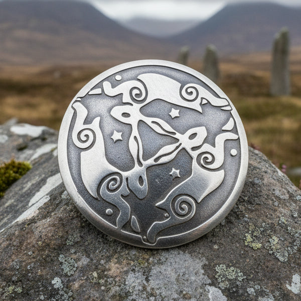 Triple Hare Celtic Brooch