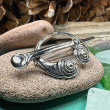 Load image into Gallery viewer, Celtic Brooch, Celtic Jewelry, Silver Celtic Spiral Pin, Irish Pin, Anniversary Gift, Wiccan Jewelry, Norse Jewelry, Scottish Pin, Mom Gift
