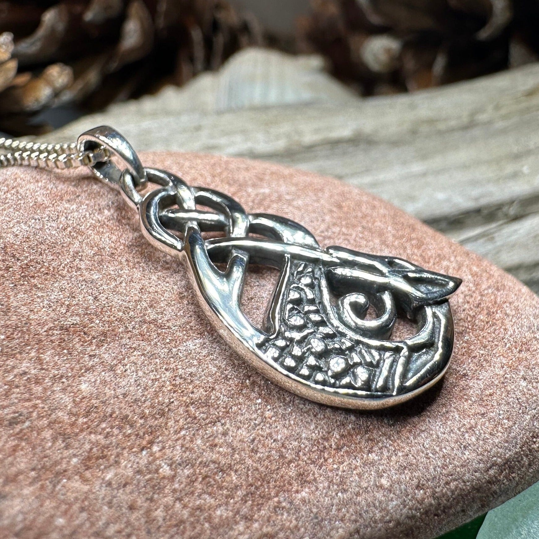 Dragon Necklace, Celtic Jewelry, Irish Pendant, Celtic Knot Necklace, Wiccan Jewelry, Celtic Dragon Pendant, Pagan Jewelry, Scottish Gift