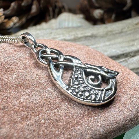 Load image into Gallery viewer, Dragon Necklace, Celtic Jewelry, Irish Pendant, Celtic Knot Necklace, Wiccan Jewelry, Celtic Dragon Pendant, Pagan Jewelry, Scottish Gift
