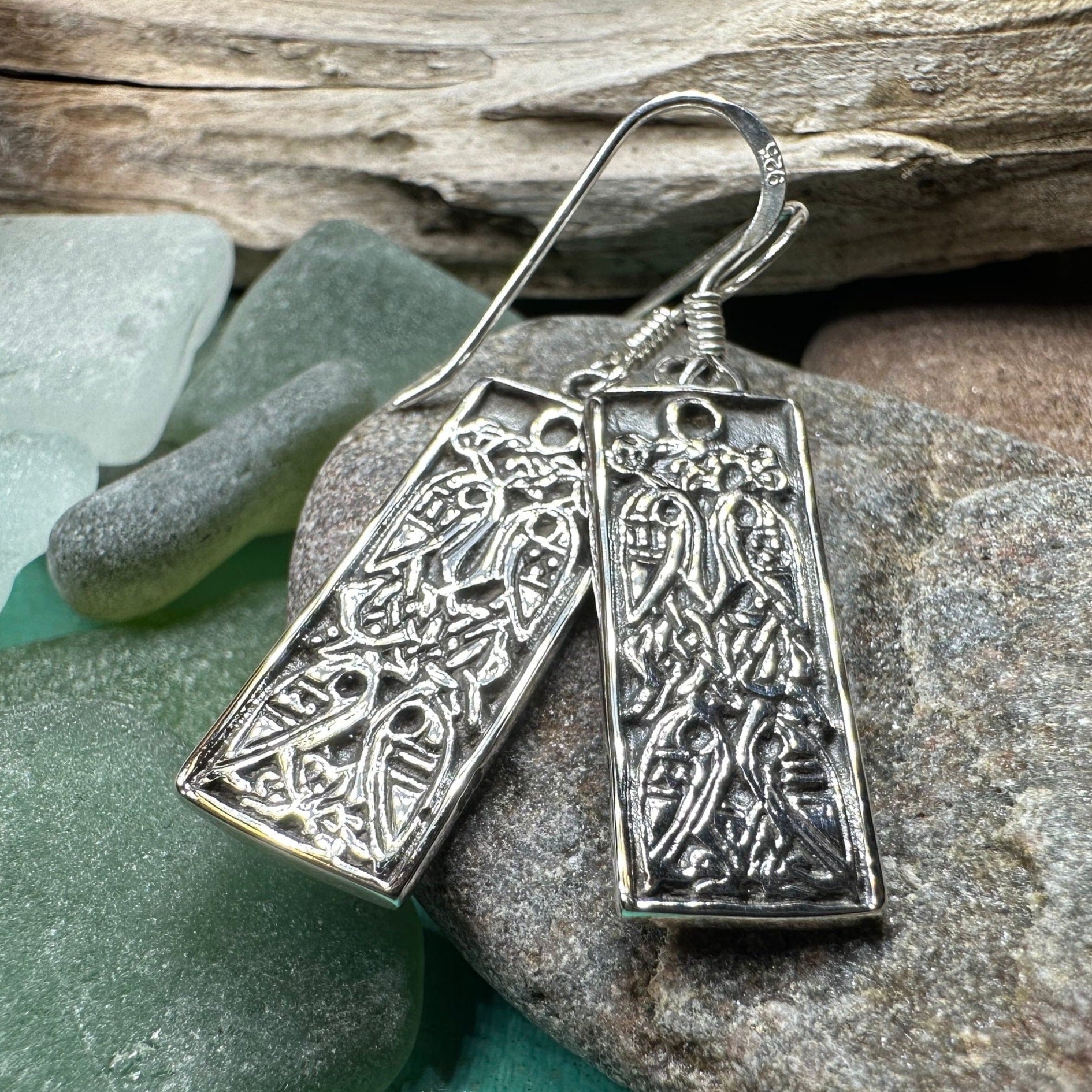 Celtic Birds Earrings, Irish Jewelry, Scottish Drop Earrings, Silver Ireland Jewelry, Anniversary Gift, Mom Gift, Wife Gift, Graduation Gift