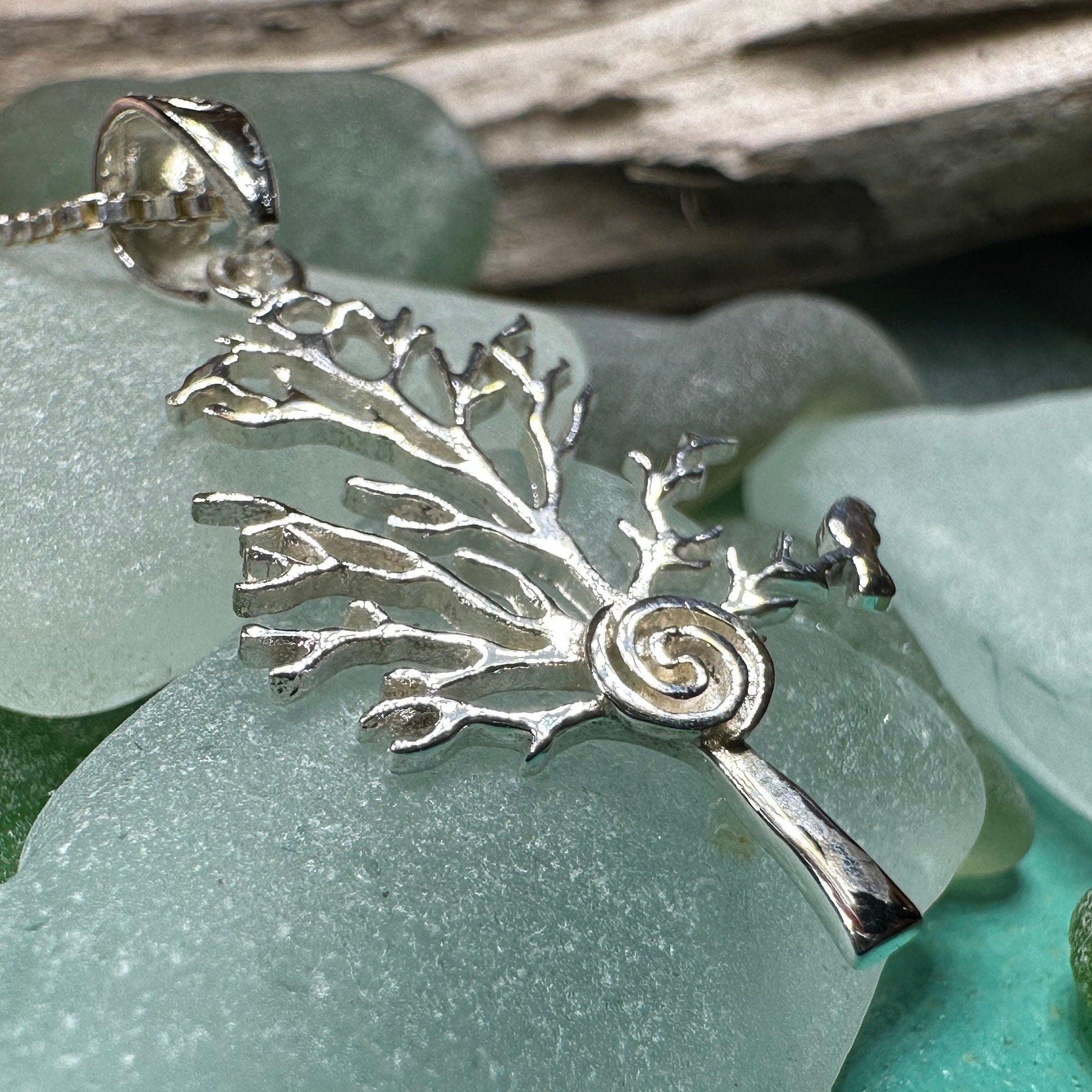 thumbnail image 2 of Aniu Sterling Silver Tree Of Life Necklace With Crystal - Celtic Family Tree Pendant For Women 2 of 9
