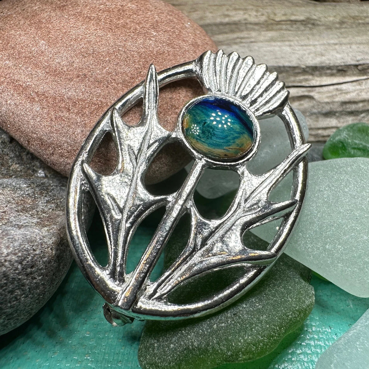 Scottish Heathergems Thistle Brooch - Handmade in Scotland — view 6