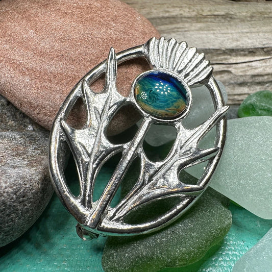 Scottish Heathergems Thistle Brooch - Handmade in Scotland — view 6