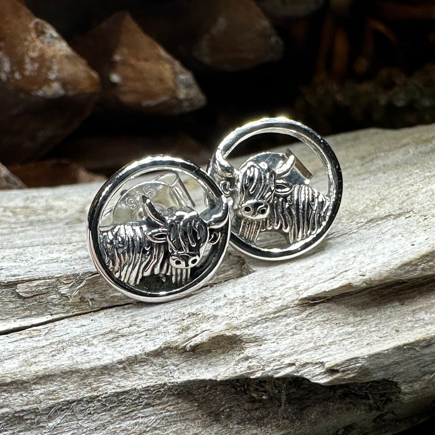 Scruffy Coo Highland Cow Post Earrings for Women — view 7