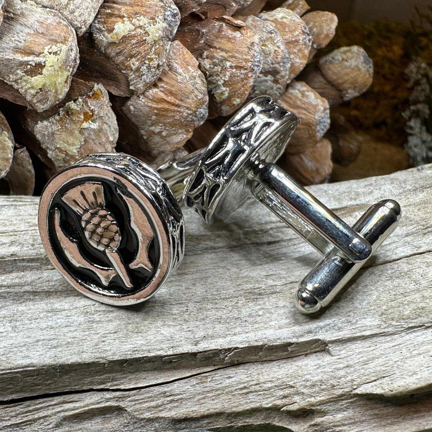 Thistle Cuff Links, Scotland Jewelry, Celtic Jewelry, Dad Gift, Bagpiper Gift, Groom Gift, Best Man Gift, Boyfriend Gift, Husband Gift
