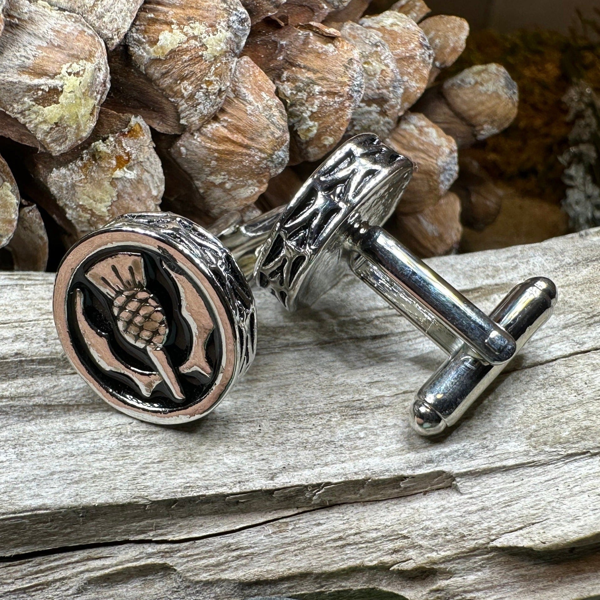 Thistle Cuff Links, Scotland Jewelry, Celtic Jewelry, Dad Gift, Bagpiper Gift, Groom Gift, Best Man Gift, Boyfriend Gift, Husband Gift