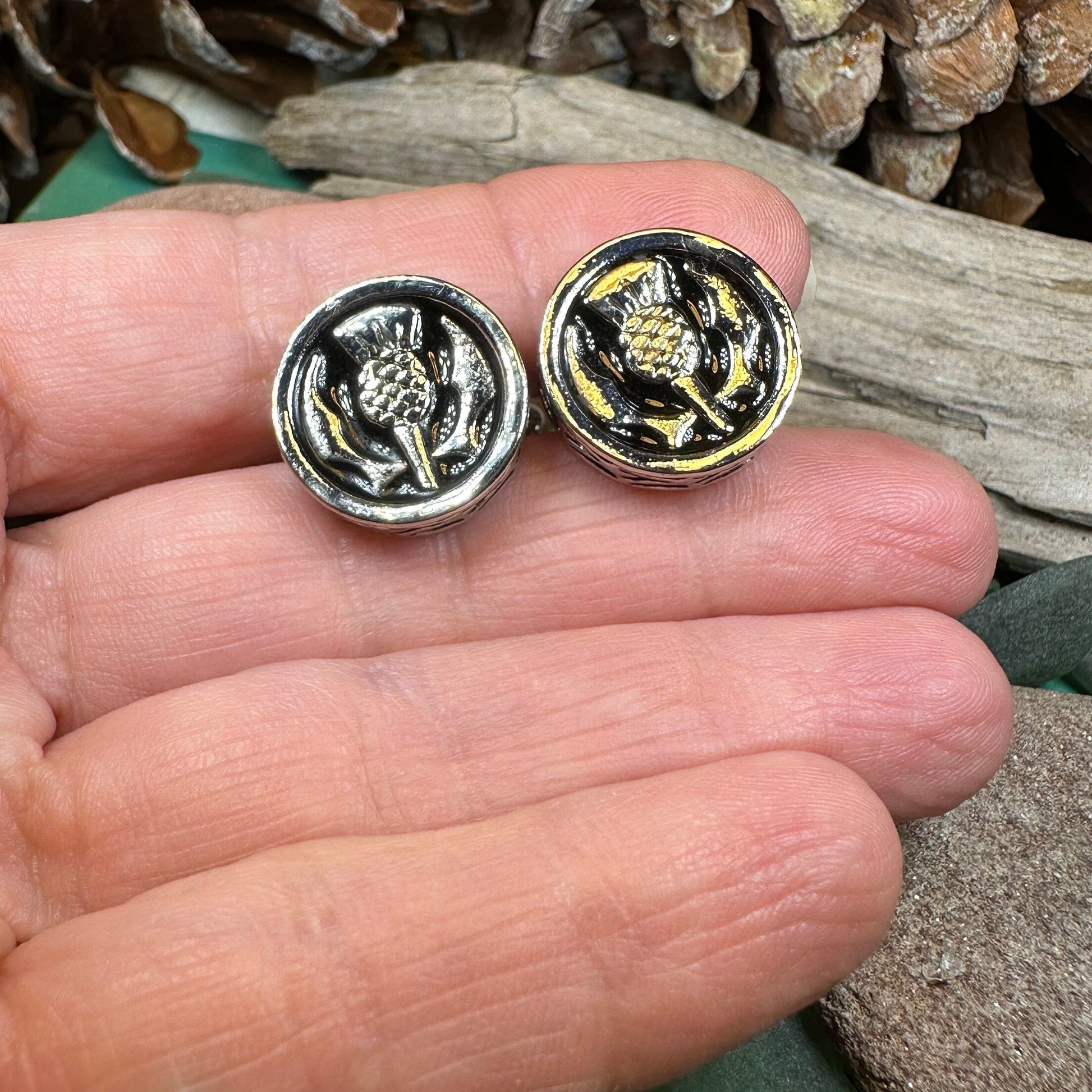 Thistle Cuff Links, Scotland Jewelry, Celtic Jewelry, Dad Gift, Bagpiper Gift, Groom Gift, Best Man Gift, Boyfriend Gift, Husband Gift