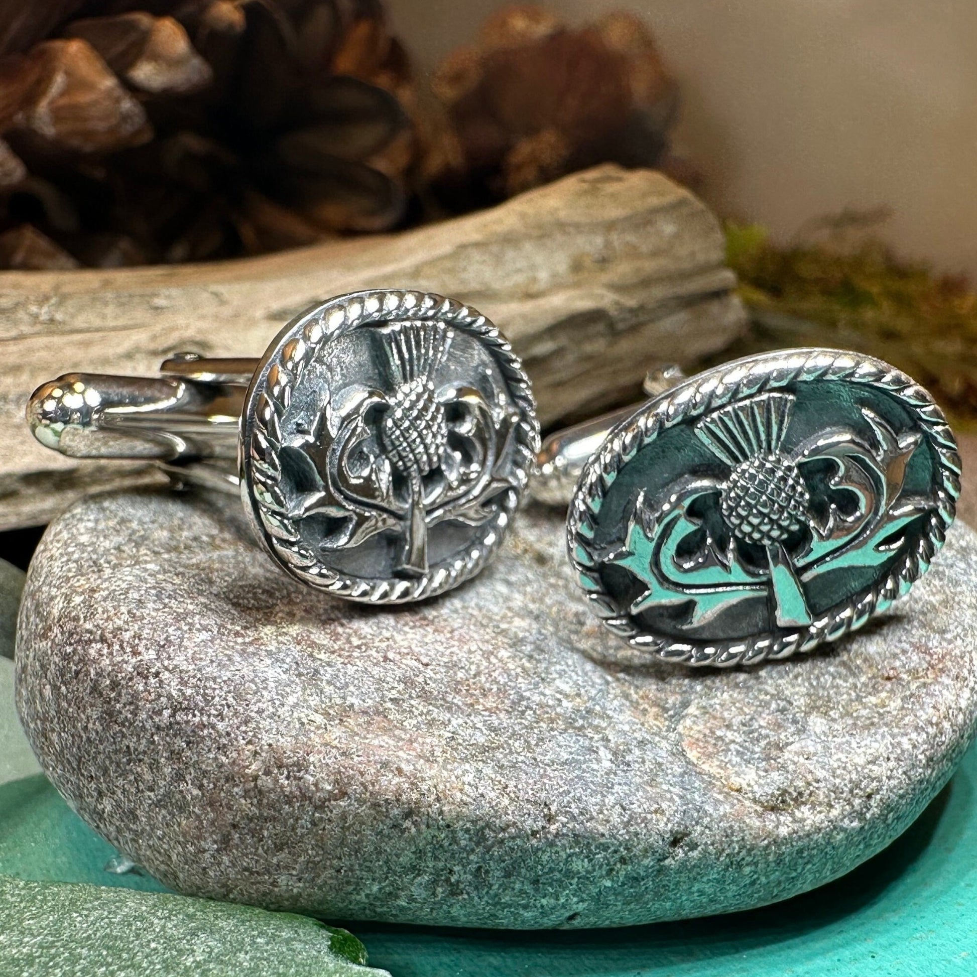 Thistle Cuff Links, Scotland Jewelry, Celtic Jewelry, Dad Gift, Bagpiper Gift, Groom Gift, Best Man Gift, Boyfriend Gift, Husband Gift