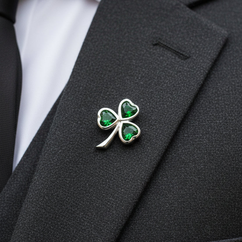 Enamel Irish Harp Brooch