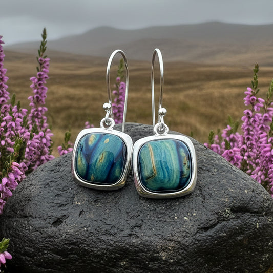 Heathergems Celtic Square Earrings - Handmade in Scotland