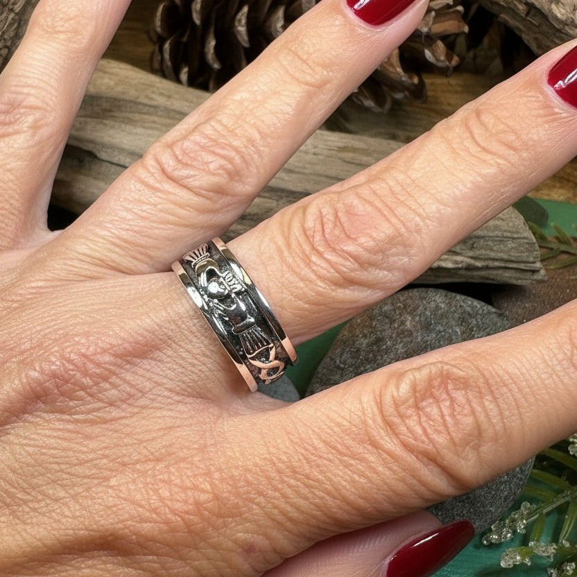 Celtic Ring, Irish Wedding Ring, Ireland Ring, Claddagh Ring, Irish Ring, Promise Ring, Anniversary Gift, Silver Wedding Band, Ireland Gift