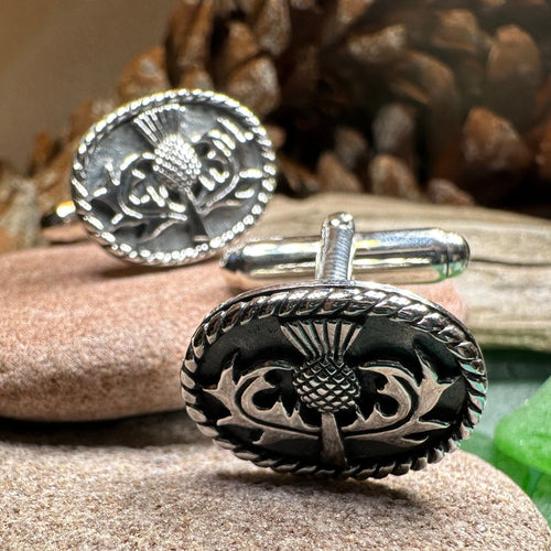 Thistle Cuff Links, Scotland Jewelry, Celtic Jewelry, Dad Gift, Bagpiper Gift, Groom Gift, Best Man Gift, Boyfriend Gift, Husband Gift