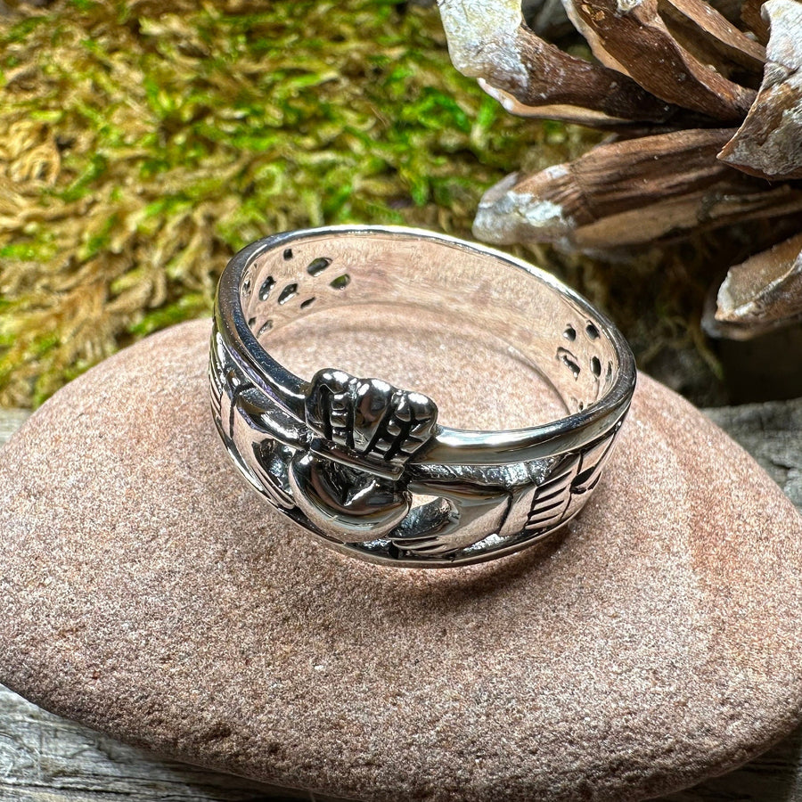 Celtic Ring, Irish Wedding Ring, Ireland Ring, Claddagh Ring, Irish Ring, Promise Ring, Anniversary Gift, Silver Wedding Band, Ireland Gift