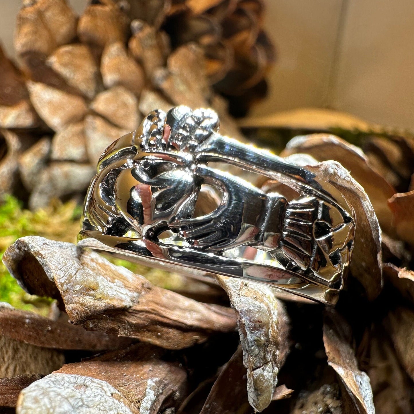 Celtic Ring, Irish Wedding Ring, Ireland Ring, Claddagh Ring, Irish Ring, Promise Ring, Anniversary Gift, Silver Wedding Band, Ireland Gift