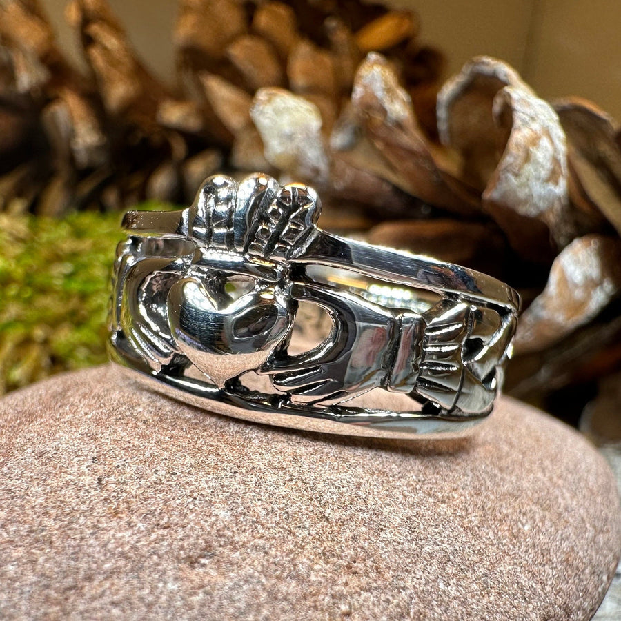 Celtic Ring, Irish Wedding Ring, Ireland Ring, Claddagh Ring, Irish Ring, Promise Ring, Anniversary Gift, Silver Wedding Band, Ireland Gift