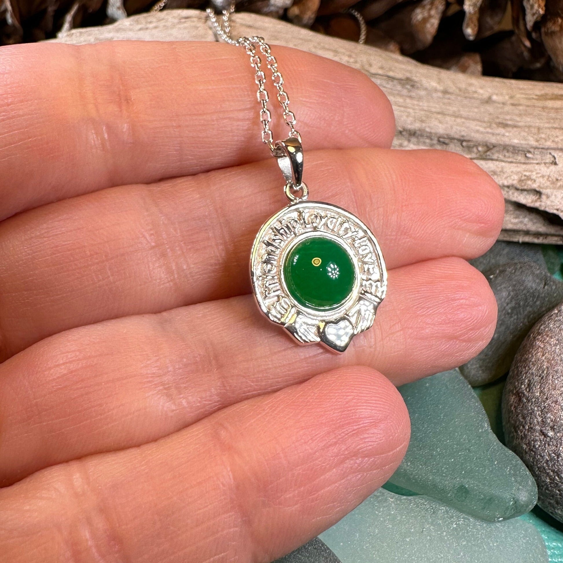Friendship, Loyalty and Love Claddagh Necklace — view 4