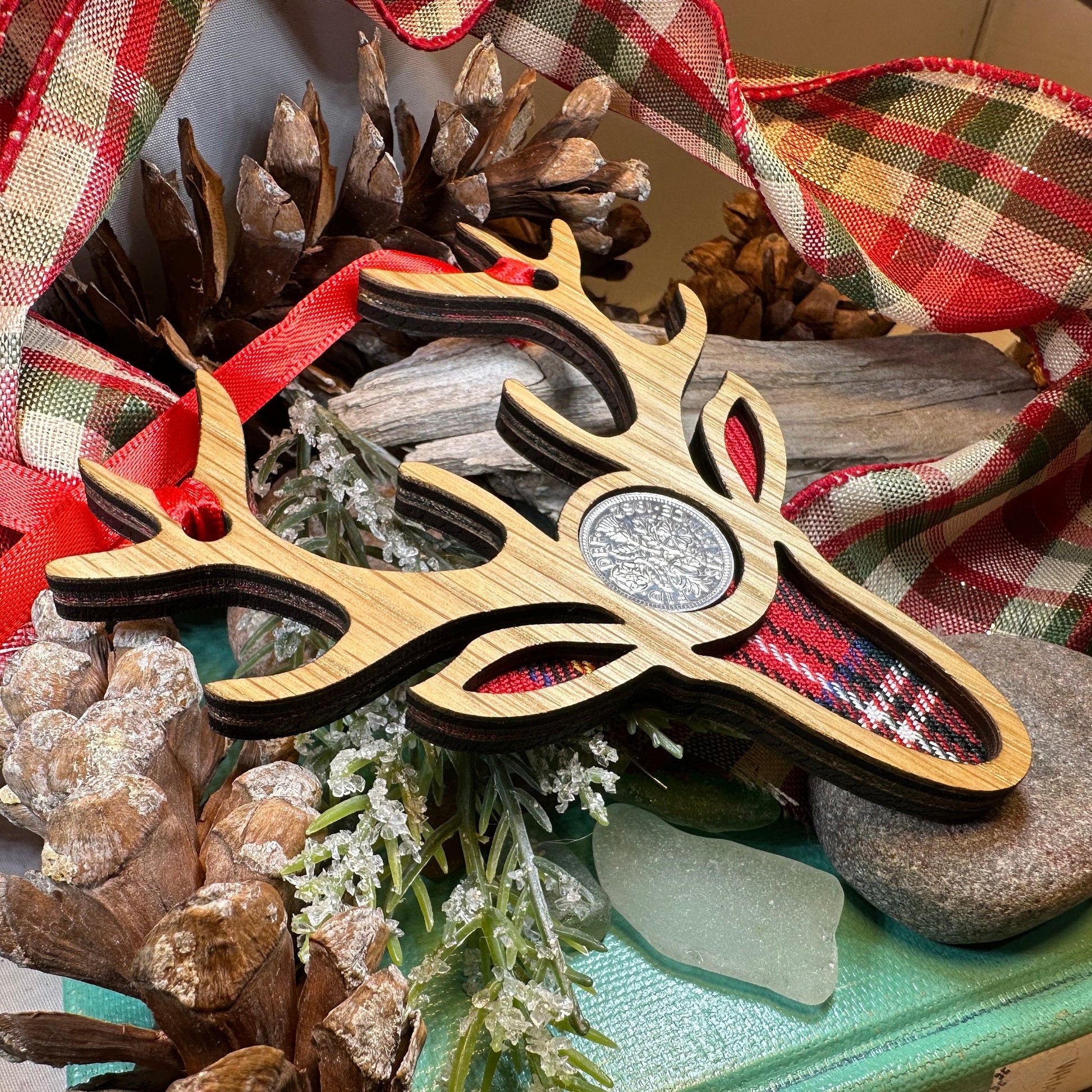 Tartan Stag Ornament