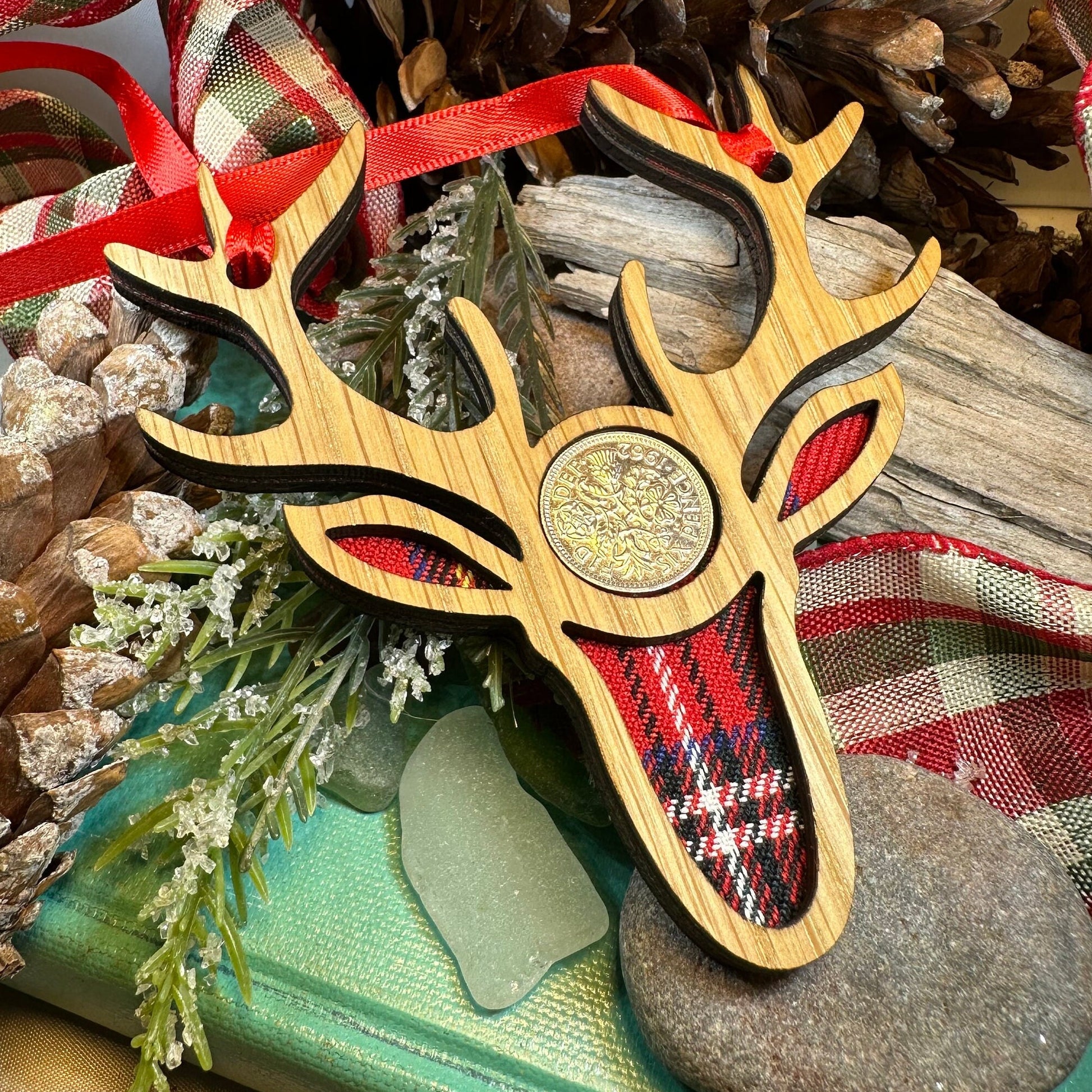 Tartan Stag Ornament