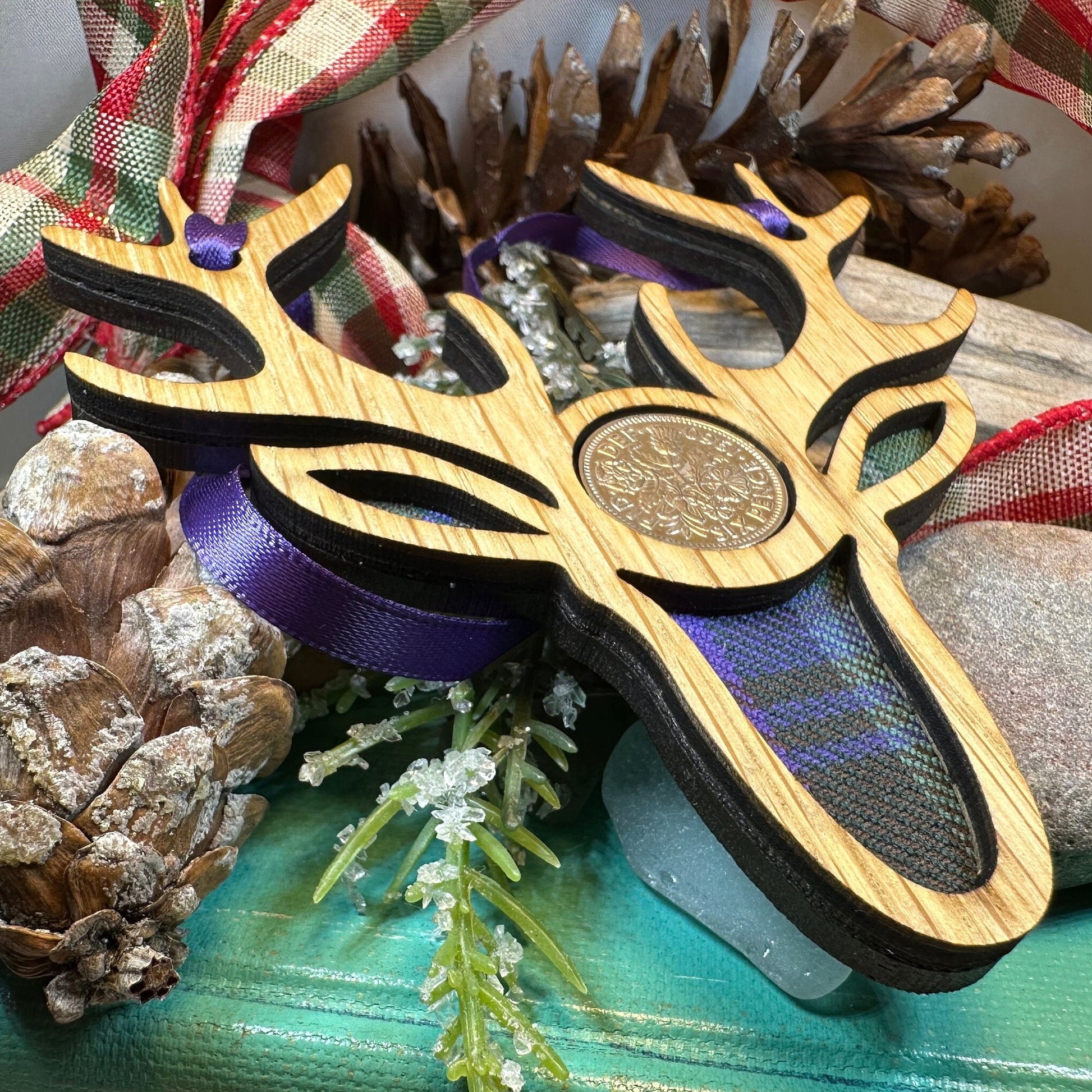 Tartan Stag Ornament