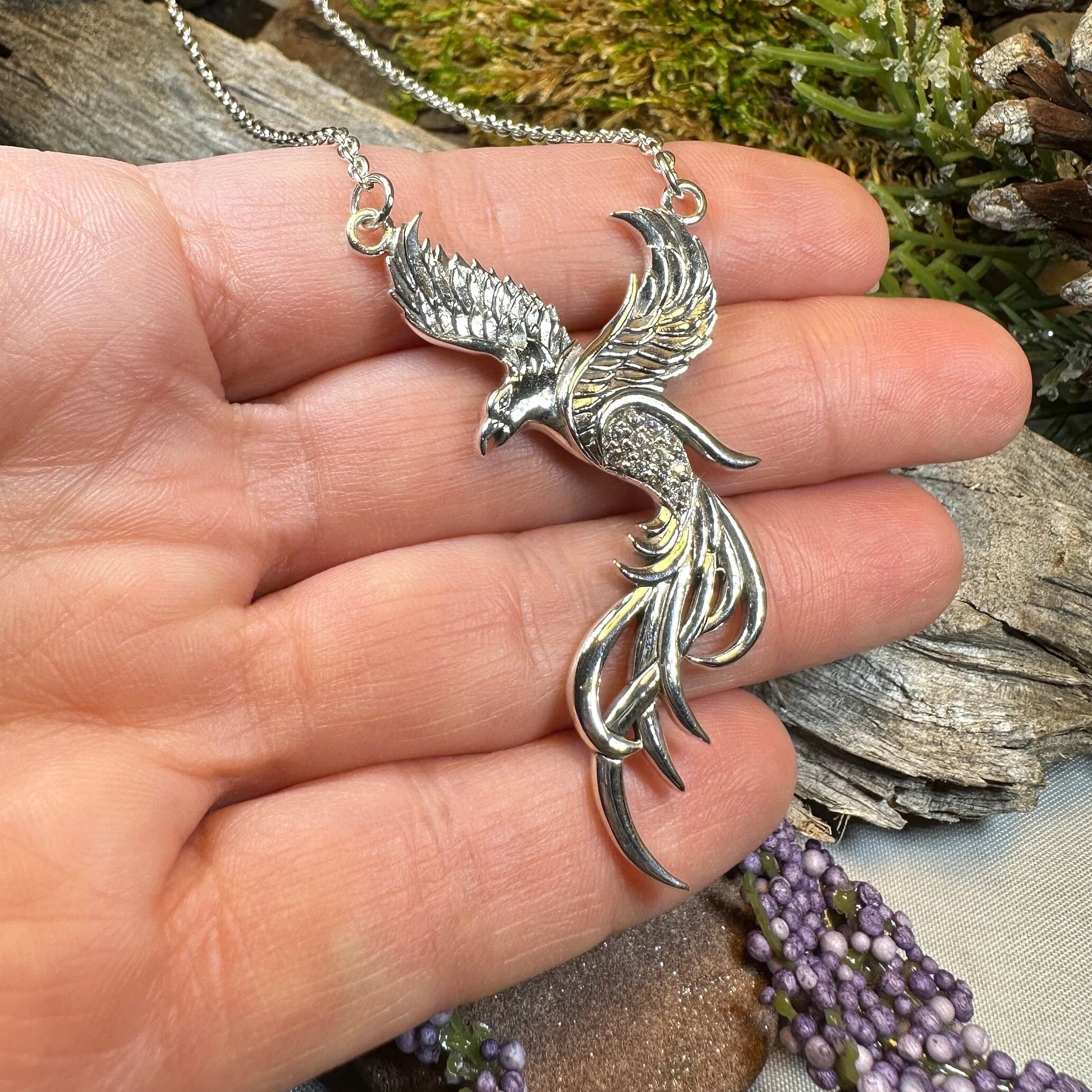 Starfire Phoenix Necklace – Celtic Crystal Design Jewelry